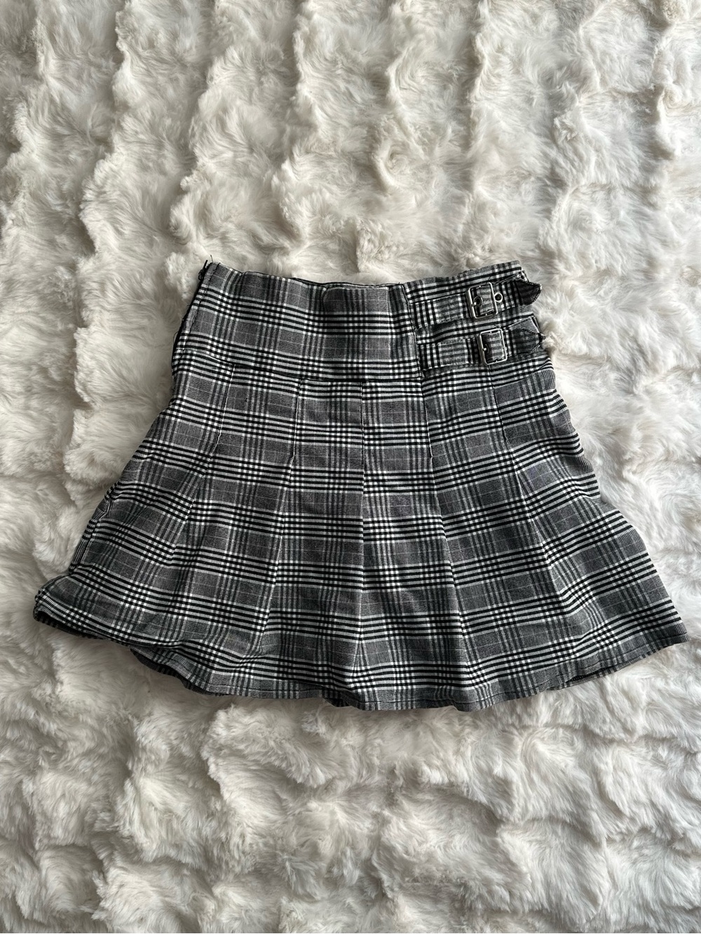 French Kiss Plaid Mini Essential Stylish Buckle Side Skirt in Multi- Women’s